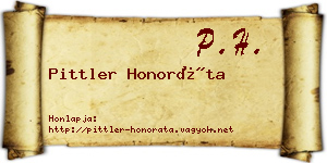 Pittler Honoráta névjegykártya